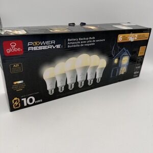 Globe‎ Electric LED Battery Backup Power Outage Bulb, 6 Pack